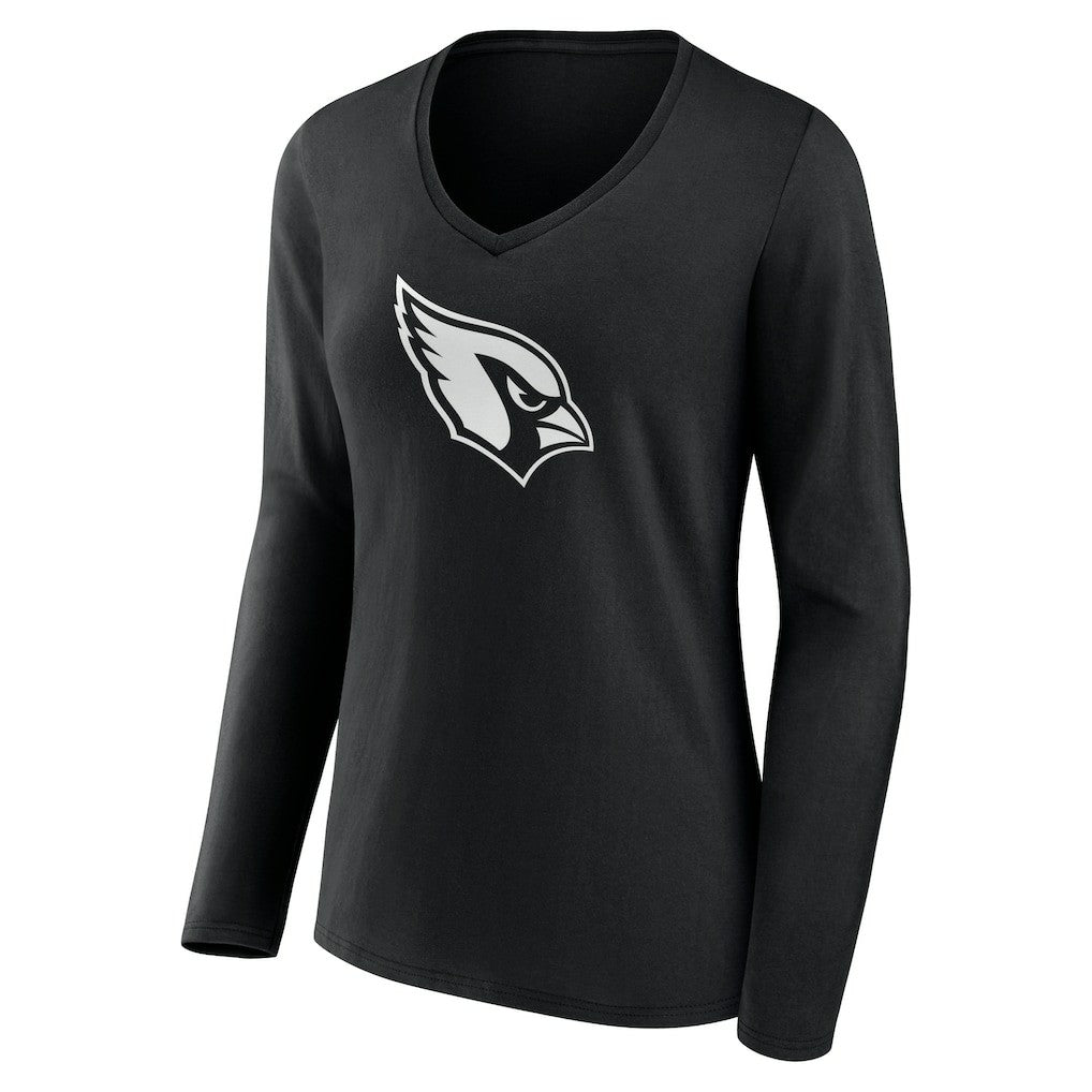 Women's Personalized Name & Number Monochrome Long Sleeve V-Neck T-Shirt - Arizona Cardinals T-shirts