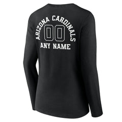 Women's Personalized Name & Number Monochrome Long Sleeve V-Neck T-Shirt - Arizona Cardinals T-shirts