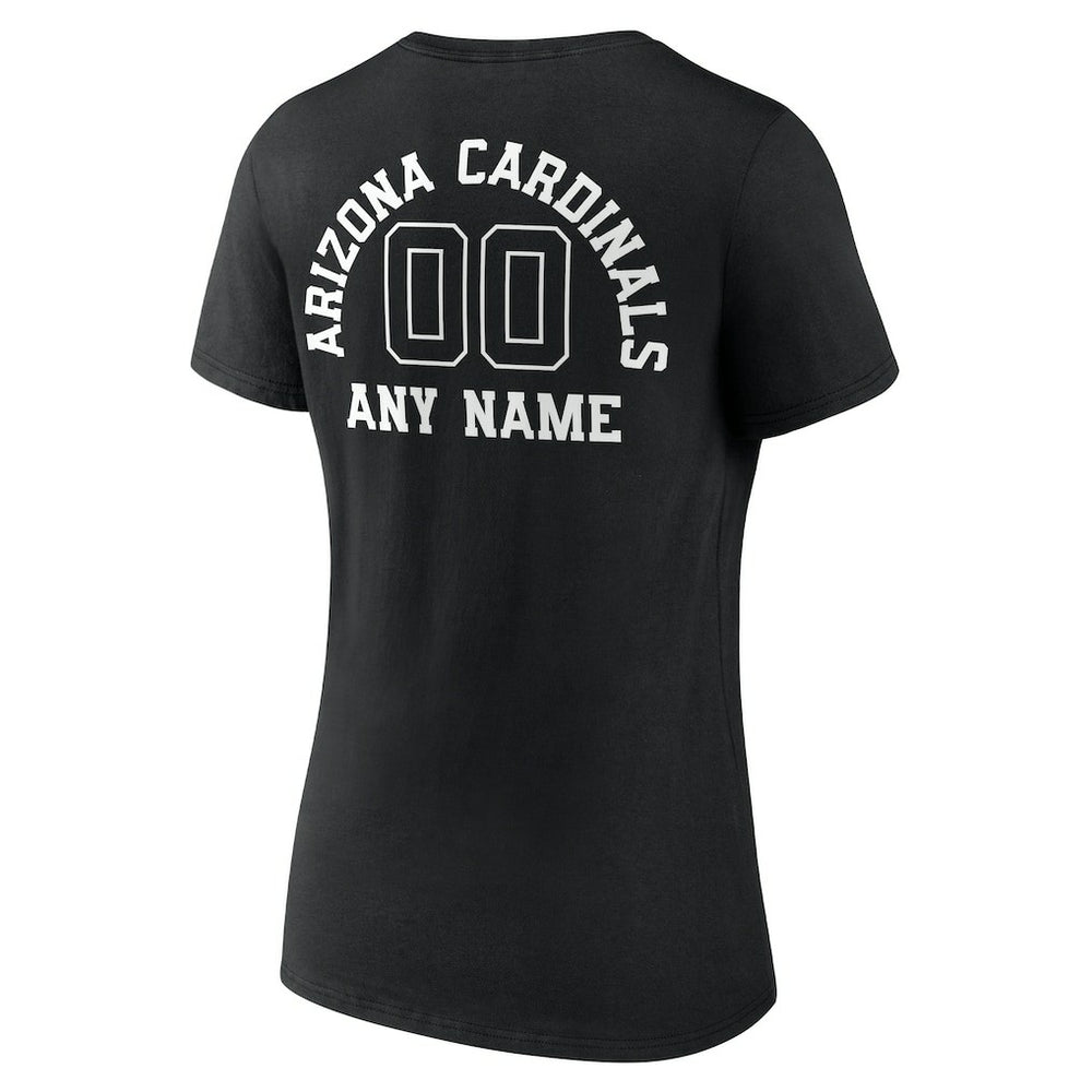 Women's Personalized Name & Number Monochrome V-Neck T-Shirt - Arizona Cardinals T-shirts