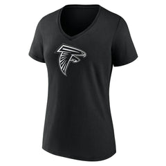 Women's Personalized Name & Number Monochrome V-Neck T-Shirt - Atlanta Falcons T-shirts