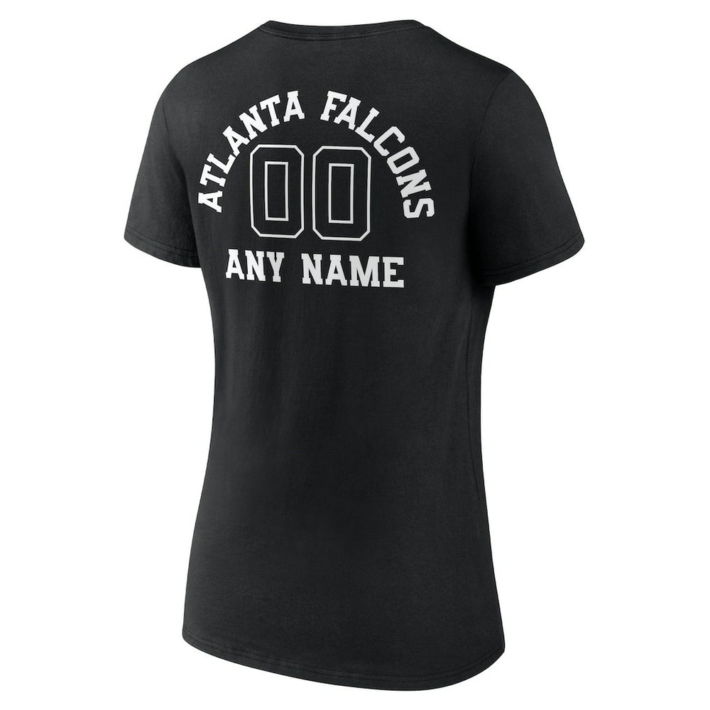 Women's Personalized Name & Number Monochrome V-Neck T-Shirt - Atlanta Falcons T-shirts