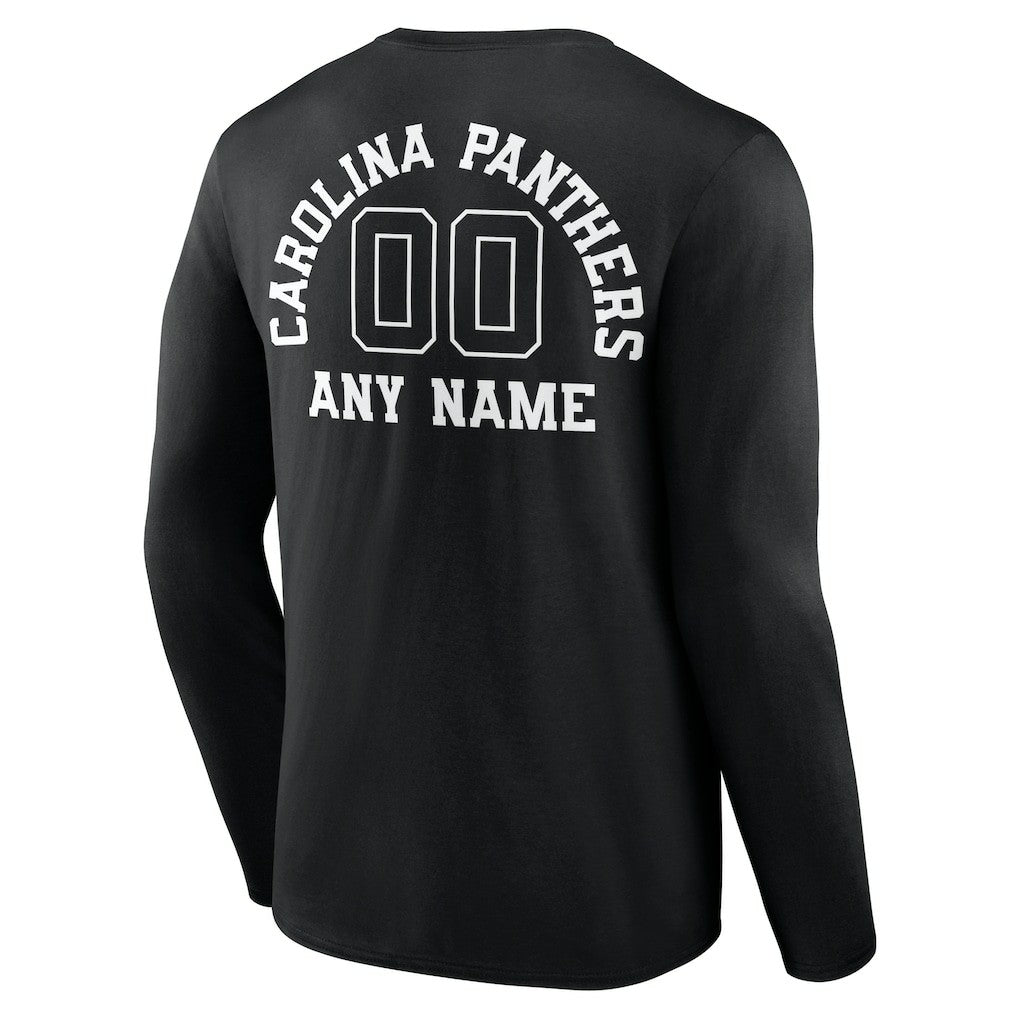 Personalized Name & Number Monochrome Long Sleeve T-Shirt - Carolina Panthers T-shirts