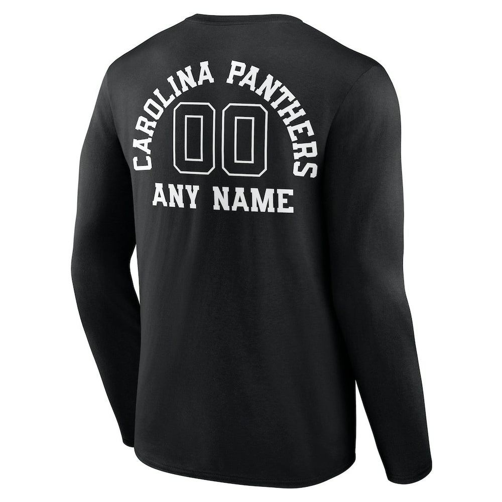 Personalized Name & Number Monochrome Long Sleeve T-Shirt - Carolina Panthers T-shirts