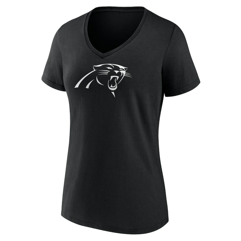 Women's Personalized Name & Number Monochrome V-Neck T-Shirt - Carolina Panthers T-shirts