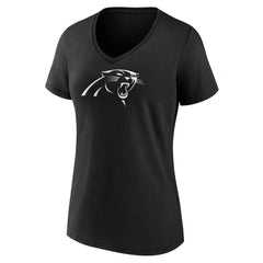 Women's Personalized Name & Number Monochrome V-Neck T-Shirt - Carolina Panthers T-shirts