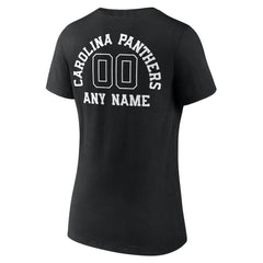 Women's Personalized Name & Number Monochrome V-Neck T-Shirt - Carolina Panthers T-shirts