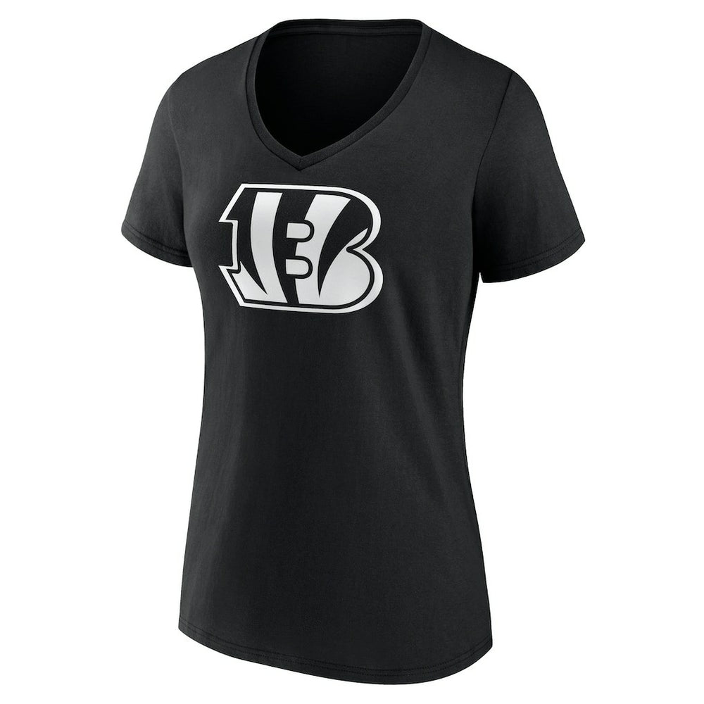 Women's Personalized Name & Number Monochrome V-Neck T-Shirt - Cincinnati Bengals T-shirts