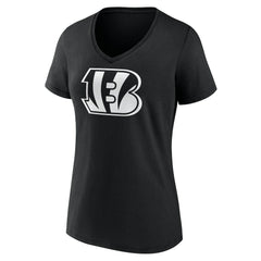 Women's Personalized Name & Number Monochrome V-Neck T-Shirt - Cincinnati Bengals T-shirts