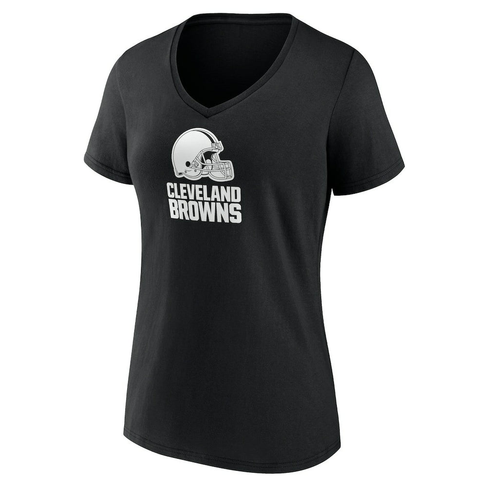 Women's Personalized Name & Number Monochrome V-Neck T-Shirt - Cleveland Browns T-shirts