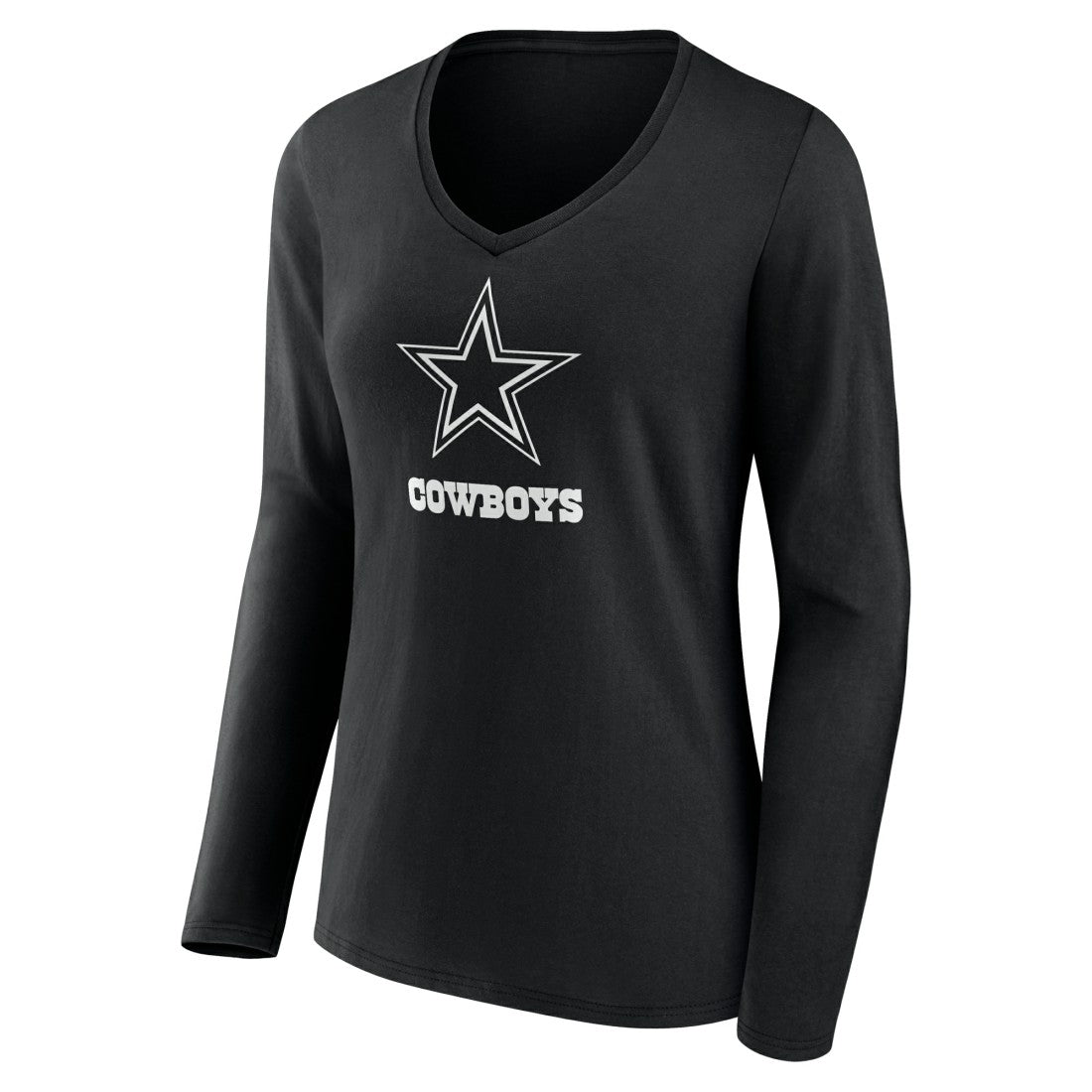 Women's Personalized Name & Number Monochrome Long Sleeve V-Neck T-Shirt - Dallas Cowboys T-shirts
