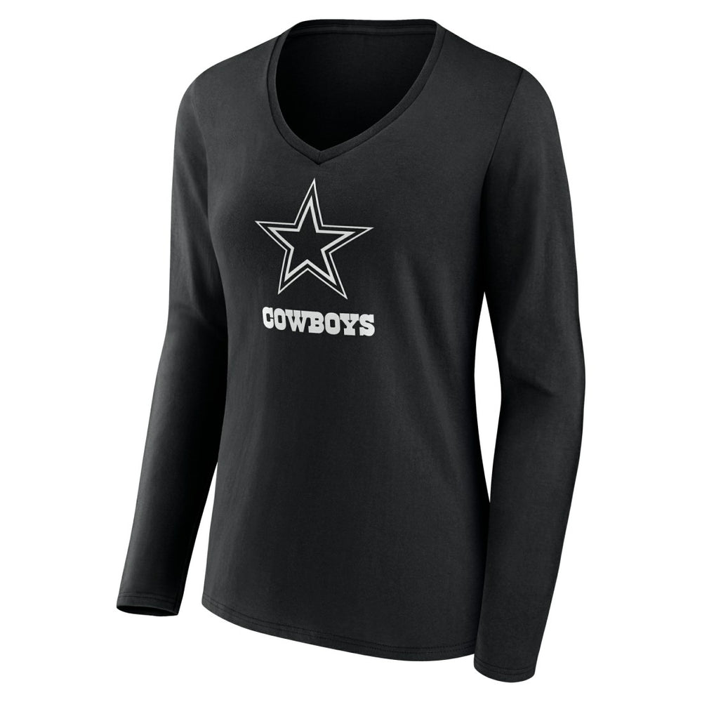 Women's Personalized Name & Number Monochrome Long Sleeve V-Neck T-Shirt - Dallas Cowboys T-shirts