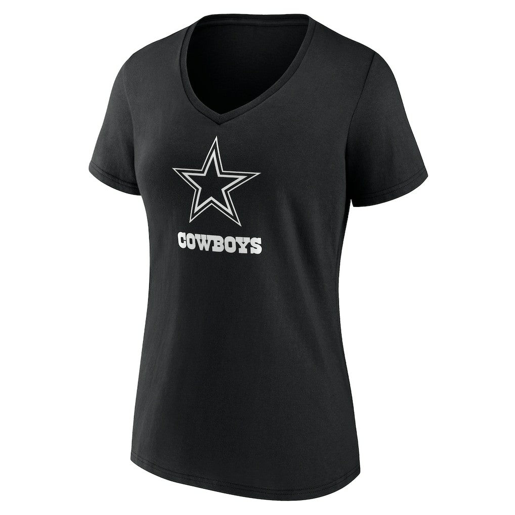 Women's Personalized Name & Number Monochrome V-Neck T-Shirt - Dallas Cowboys T-shirts