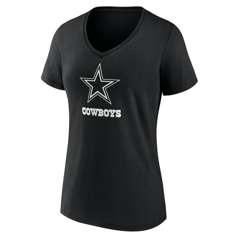 Women's Personalized Name & Number Monochrome V-Neck T-Shirt - Dallas Cowboys T-shirts