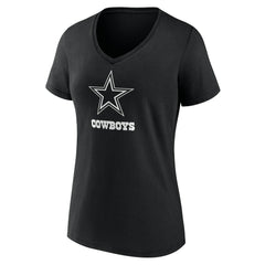 Women's Personalized Name & Number Monochrome V-Neck T-Shirt - Dallas Cowboys T-shirts