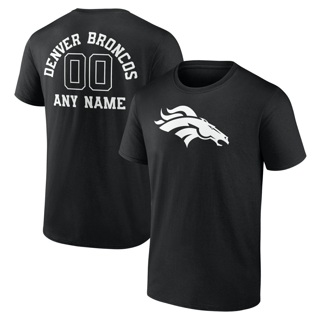 Personalized Name & Number Monochrome T-Shirt - Denver Broncos T-shirts