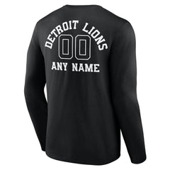 Personalized Name & Number Monochrome Long Sleeve T-Shirt - Detroit Lions T-shirts