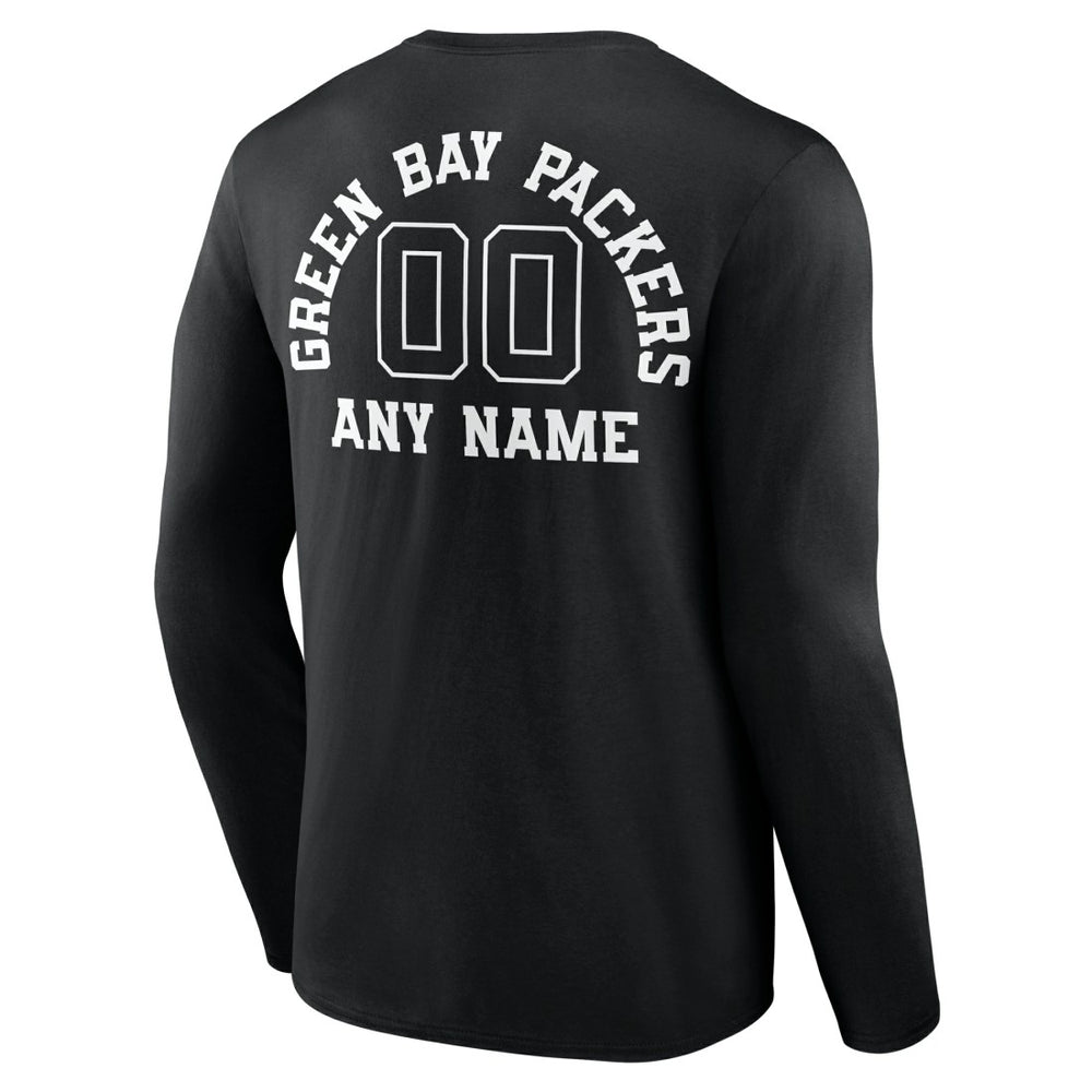 Personalized Name & Number Monochrome Long Sleeve T-Shirt - Green Bay Packers T-shirts