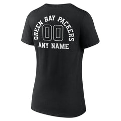 Women's Personalized Name & Number Monochrome V-Neck T-Shirt - Green Bay Packers T-shirts
