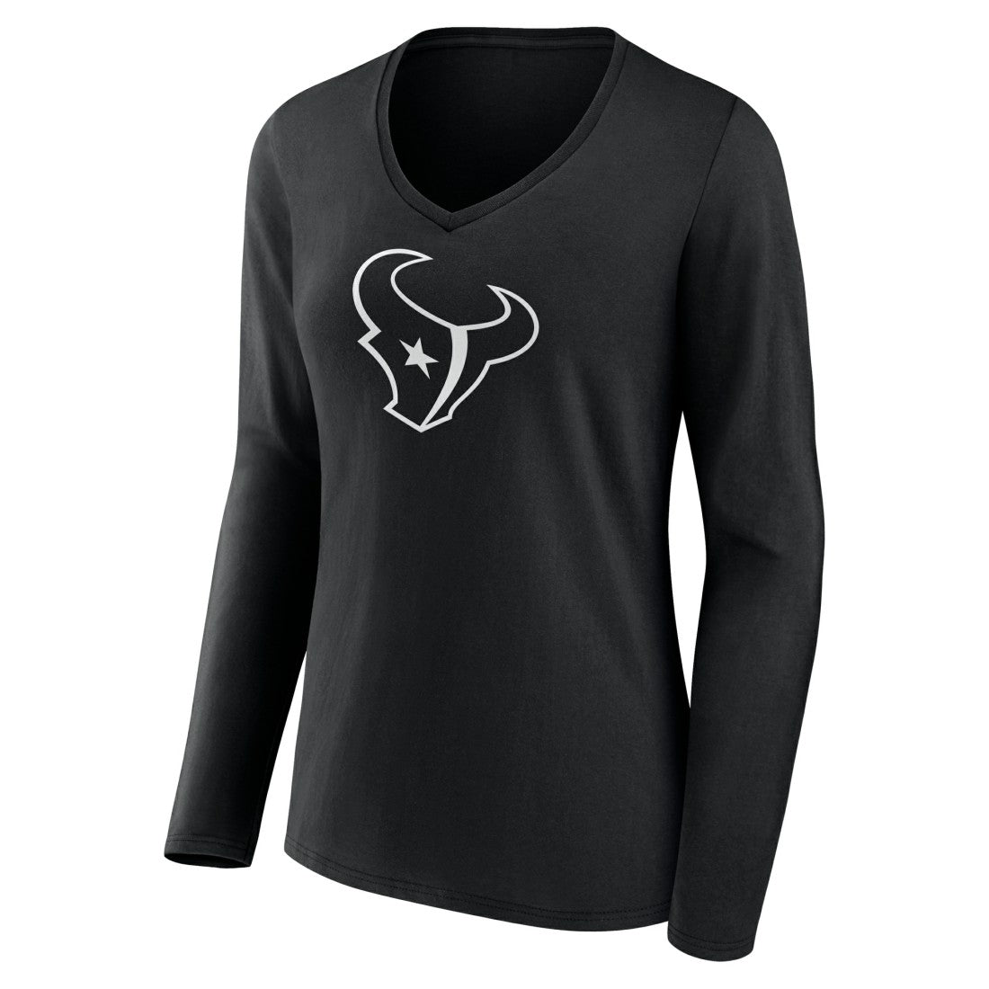 Women's Personalized Name & Number Monochrome Long Sleeve V-Neck T-Shirt - Houston Texans T-shirts