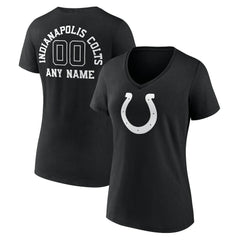 Women's Personalized Name & Number Monochrome V-Neck T-Shirt - Indianapolis Colts T-shirts