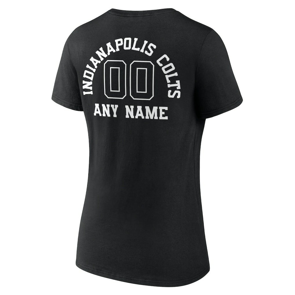 Women's Personalized Name & Number Monochrome V-Neck T-Shirt - Indianapolis Colts T-shirts