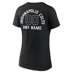 Women's Personalized Name & Number Monochrome V-Neck T-Shirt - Indianapolis Colts T-shirts