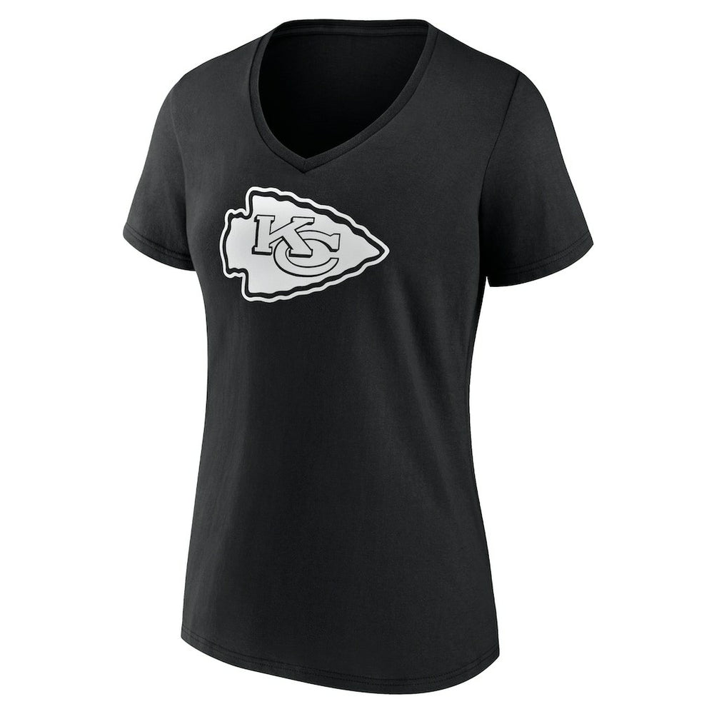 Women's Personalized Name & Number Monochrome V-Neck T-Shirt - Kansas City Chiefs T-shirts