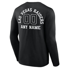 Personalized Name & Number Monochrome Long Sleeve T-Shirt - Las Vegas Raiders T-shirts