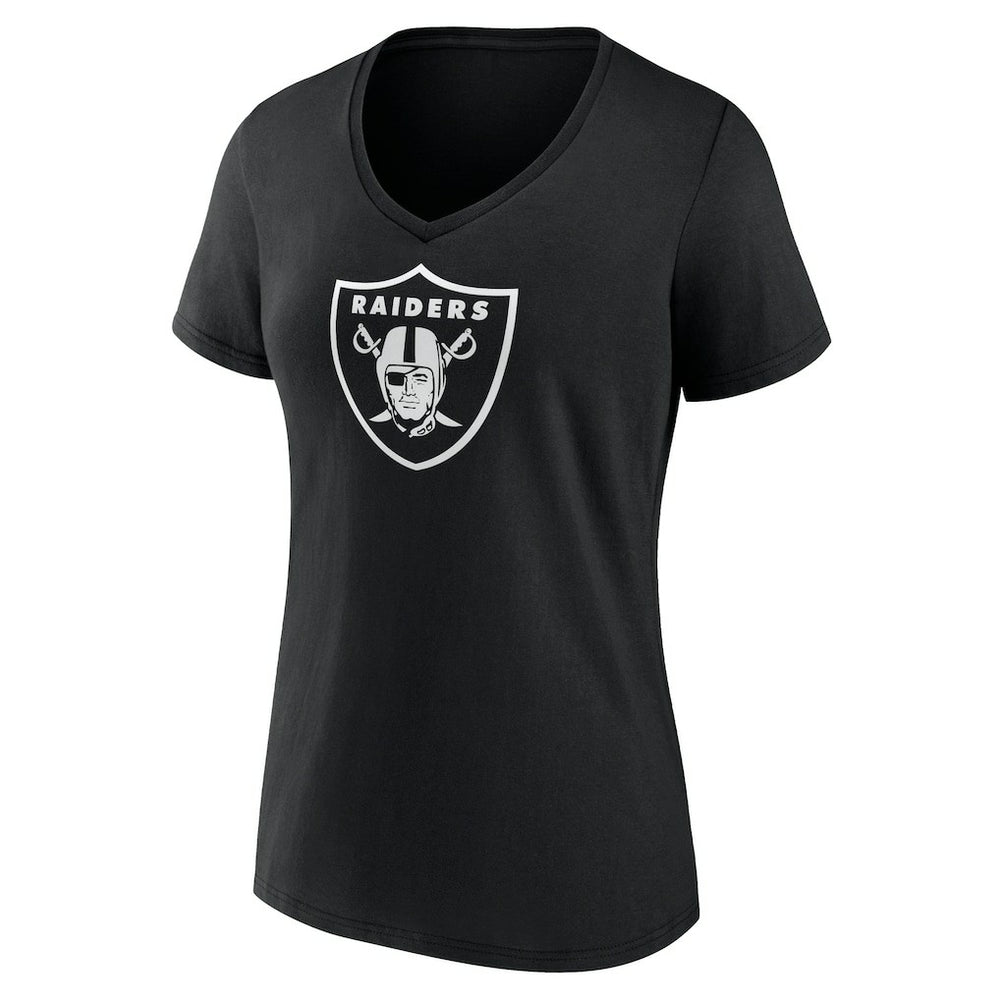 Women's Personalized Name & Number Monochrome V-Neck T-Shirt - Las Vegas Raiders T-shirts