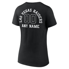 Women's Personalized Name & Number Monochrome V-Neck T-Shirt - Las Vegas Raiders T-shirts