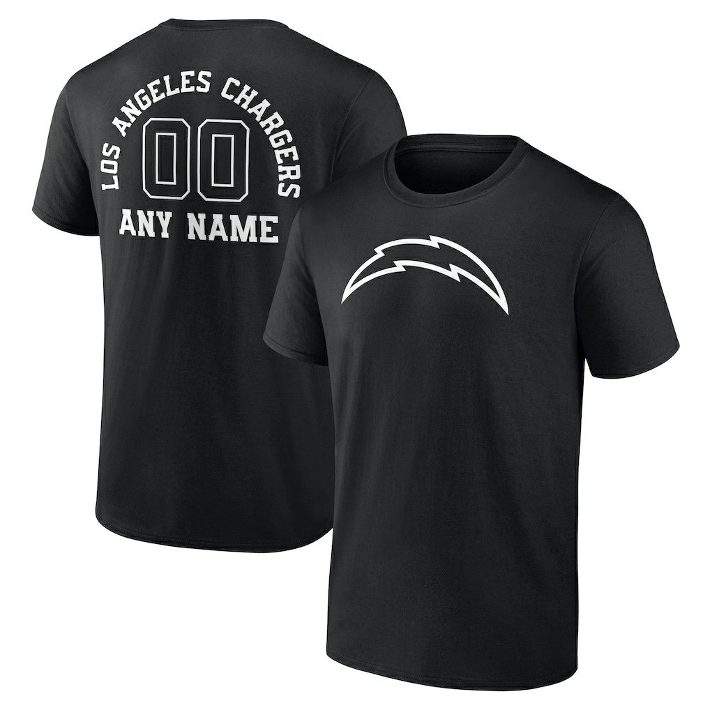 Personalized Name & Number Monochrome T-Shirt - Los Angeles Chargers T-shirts
