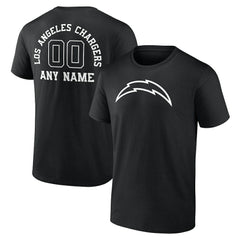 Personalized Name & Number Monochrome T-Shirt - Los Angeles Chargers T-shirts