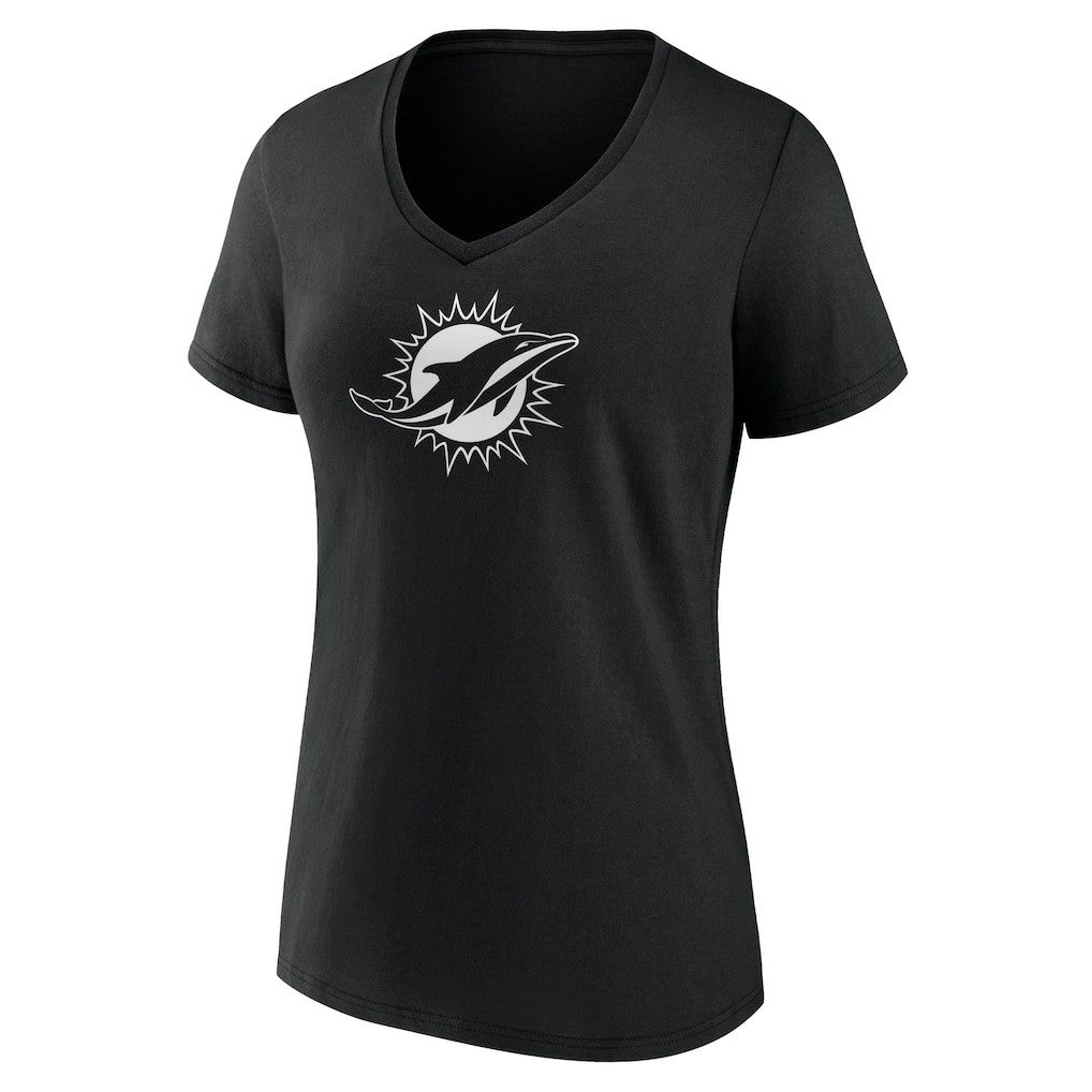 Women's Personalized Name & Number Monochrome V-Neck T-Shirt - Miami Dolphins T-shirts