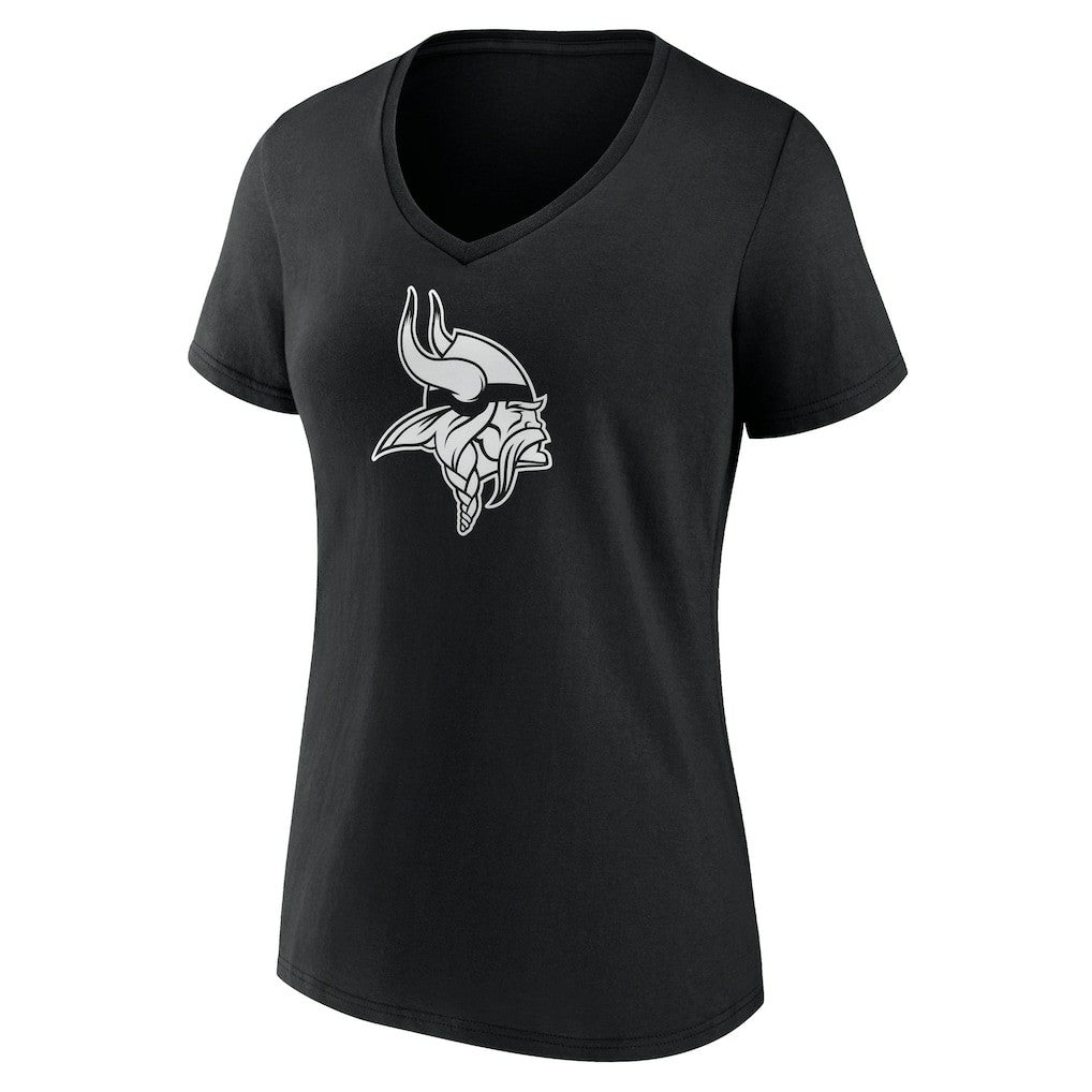 Women's Personalized Name & Number Monochrome V-Neck T-Shirt - Minnesota Vikings T-shirts