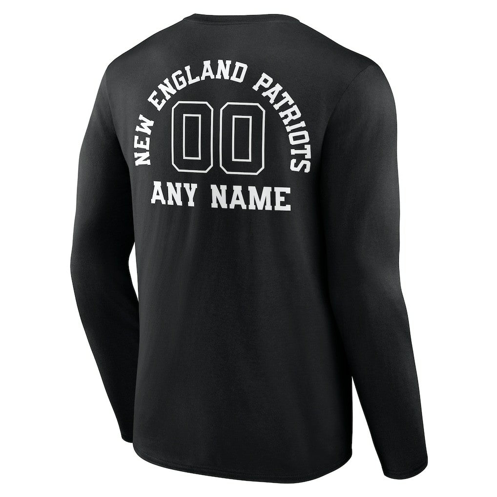 Personalized Name & Number Monochrome Long Sleeve T-Shirt - New England Patriots T-shirts