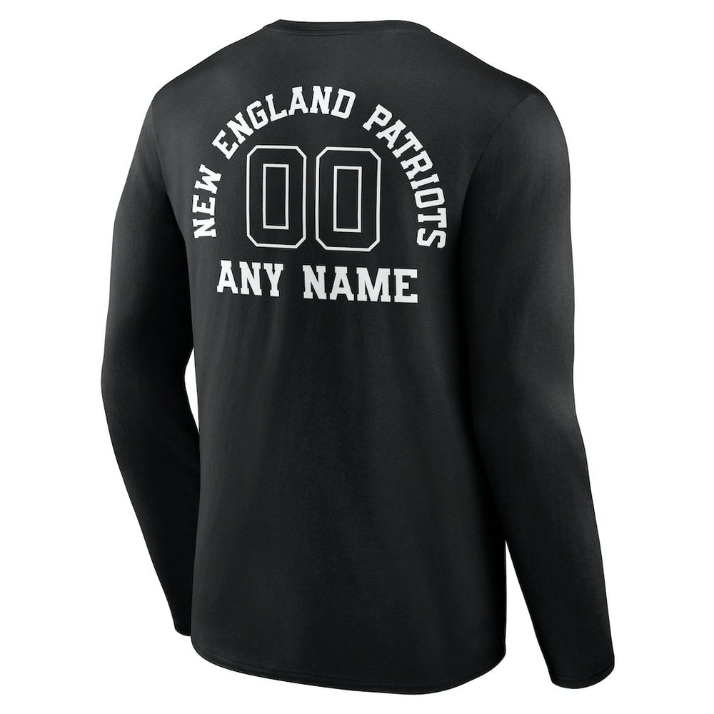 Personalized Name & Number Monochrome Long Sleeve T-Shirt - New England Patriots T-shirts