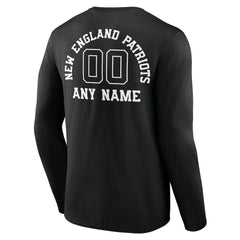 Personalized Name & Number Monochrome Long Sleeve T-Shirt - New England Patriots T-shirts