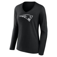 Women's Personalized Name & Number Monochrome Long Sleeve V-Neck T-Shirt - New England Patriots T-shirts