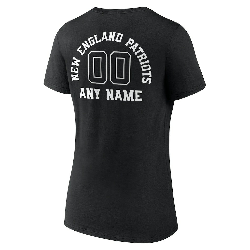 Women's Personalized Name & Number Monochrome V-Neck T-Shirt - New England Patriots T-shirts