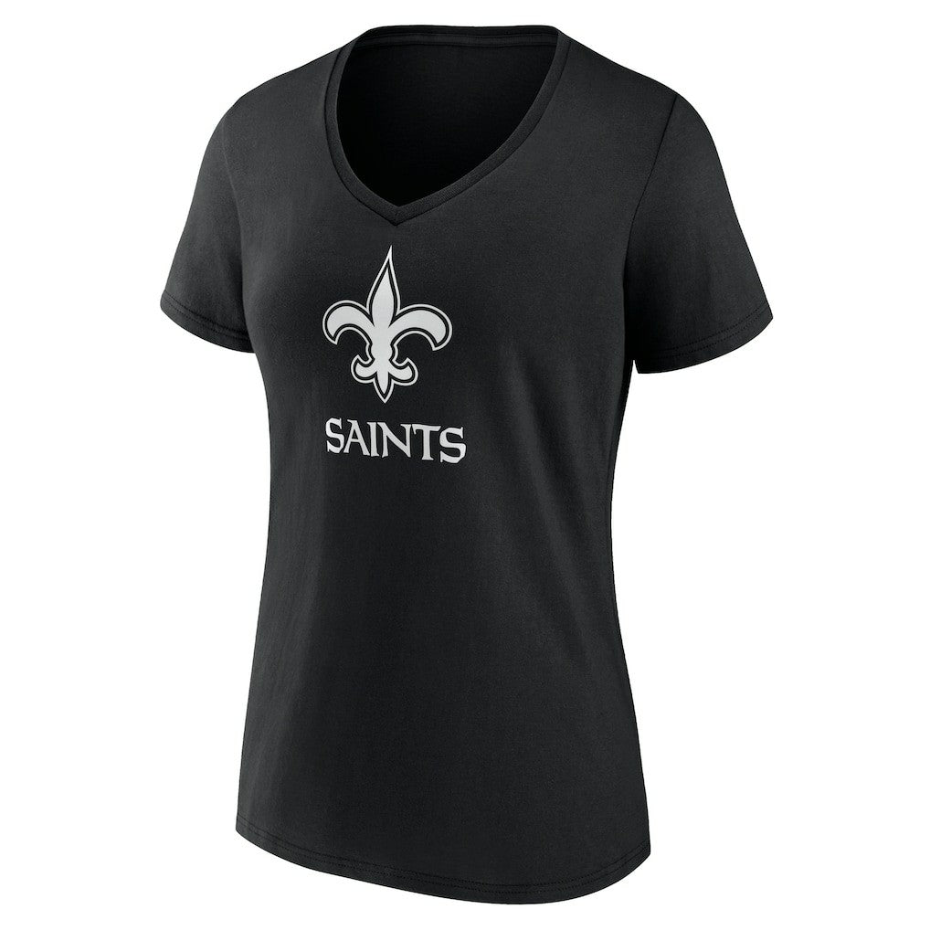 Women's Personalized Name & Number Monochrome V-Neck T-Shirt - New Orleans Saints T-shirts