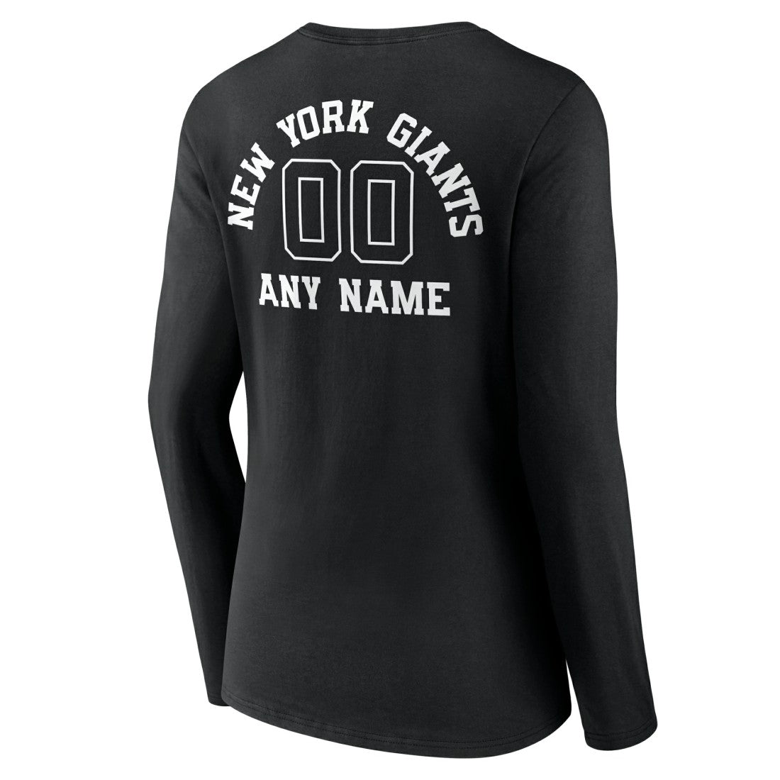 Women's Personalized Name & Number Monochrome Long Sleeve V-Neck T-Shirt - New York Giants T-shirts