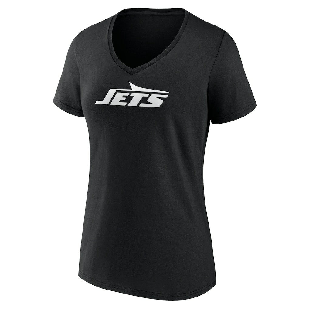 Women's Personalized Name & Number Monochrome V-Neck T-Shirt - New York Jets T-shirts