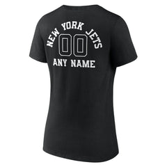 Women's Personalized Name & Number Monochrome V-Neck T-Shirt - New York Jets T-shirts