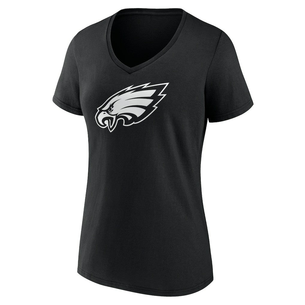 Women's Personalized Name & Number Monochrome V-Neck T-Shirt - Philadelphia Eagles T-shirts