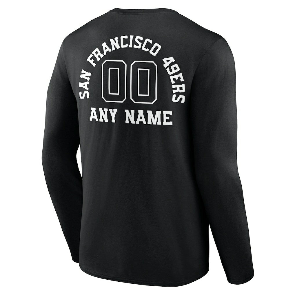 Personalized Name & Number Monochrome Long Sleeve T-Shirt - San Francisco 49ers T-shirts