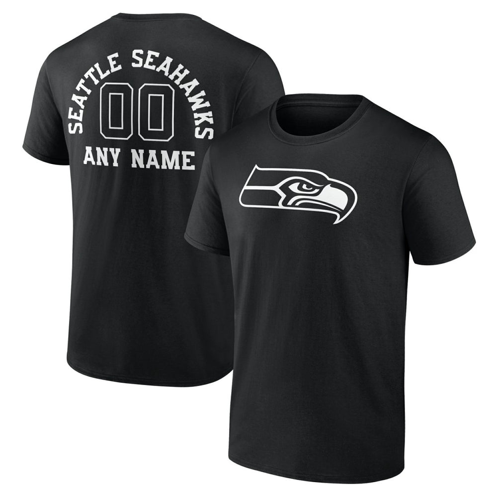 Personalized Name & Number Monochrome T-Shirt - Seattle Seahawks T-shirts