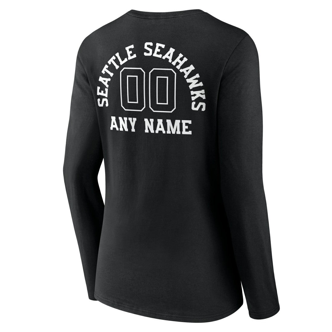 Women's Personalized Name & Number Monochrome Long Sleeve V-Neck T-Shirt - Seattle Seahawks T-shirts