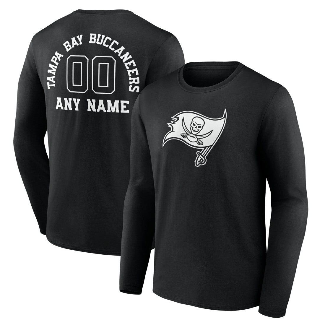 Personalized Name & Number Monochrome Long Sleeve T-Shirt - Tampa Bay Buccaneers T-shirts