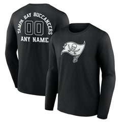 Personalized Name & Number Monochrome Long Sleeve T-Shirt - Tampa Bay Buccaneers T-shirts