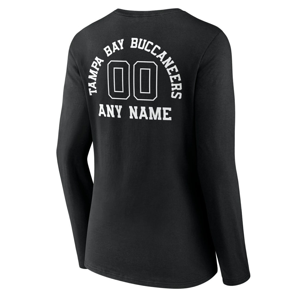 Women's Personalized Name & Number Monochrome Long Sleeve V-Neck T-Shirt - Tampa Bay Buccaneers T-shirts